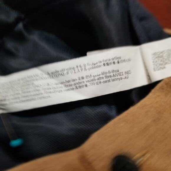 ZARA Women's Tan Wool Blend Pants Back Elastic Waist Pockets Belt Loops Sz 32 - Picture 8 of 13